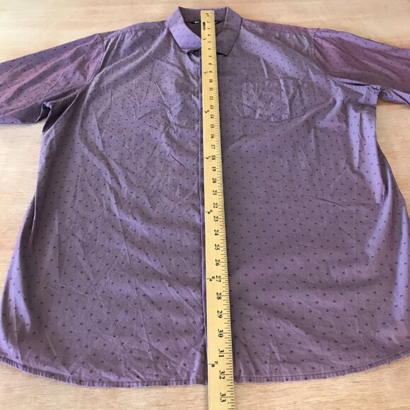 Travis Mathew Shirt Men XXL Purple Geometric Button Up Pocket Short Sleeve 17435 - Picture 5 of 13